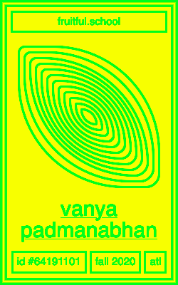 Screenshot of Vanya Padmanabhan's Fruitful ID card